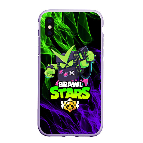 Чехол iPhone XS Max матовый BRAWL STARS VIRUS 8-BIT / 3D-Светло-сиреневый – фото 1