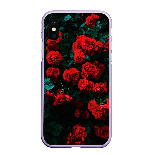 Чехол iPhone XS Max матовый Розы / 3D-Светло-сиреневый – фото 1