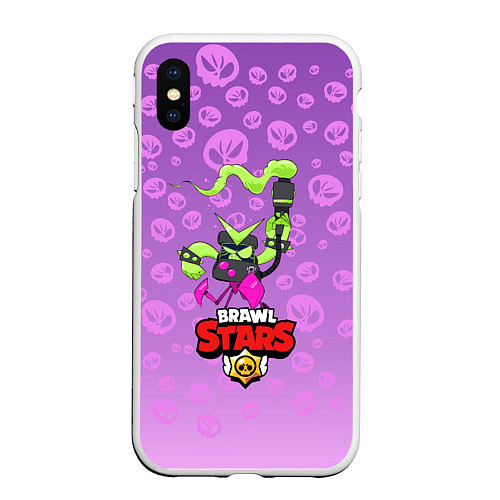 Чехол iPhone XS Max матовый Brawl Stars virus 8 bit / 3D-Белый – фото 1