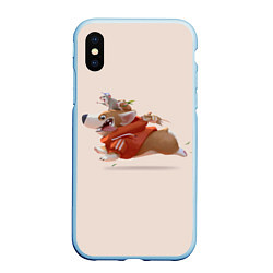 Чехол iPhone XS Max матовый КОРГИ И МЫШАТА