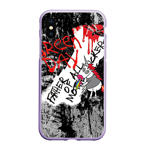 Чехол iPhone XS Max матовый Green Day - Father of All MF / 3D-Светло-сиреневый – фото 1