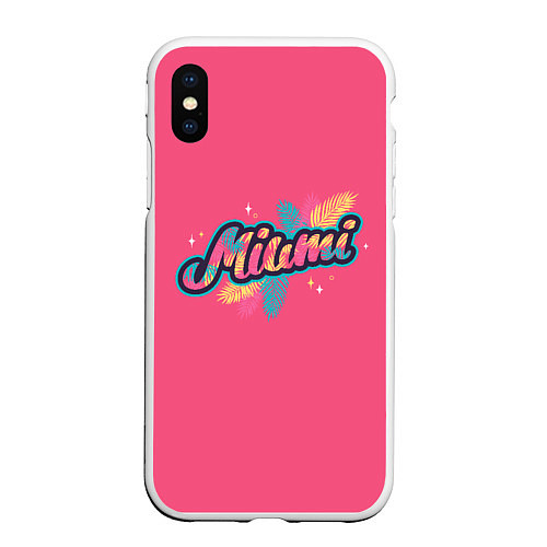 Чехол iPhone XS Max матовый Майами Miami / 3D-Белый – фото 1