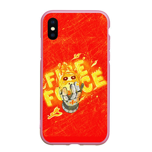 Чехол iPhone XS Max матовый Fire Force / 3D-Розовый – фото 1