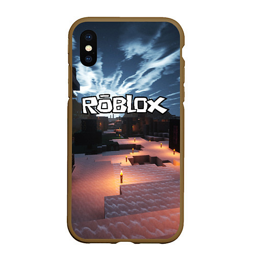 Чехол iPhone XS Max матовый ROBLOX / 3D-Коричневый – фото 1