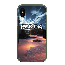 Чехол iPhone XS Max матовый ROBLOX, цвет: 3D-темно-зеленый