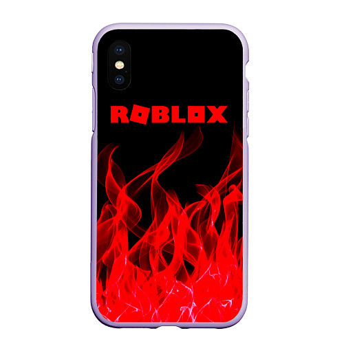 Чехол iPhone XS Max матовый ROBLOX / 3D-Светло-сиреневый – фото 1