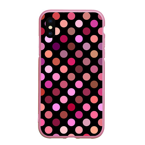 Чехол iPhone XS Max матовый Горох / 3D-Розовый – фото 1