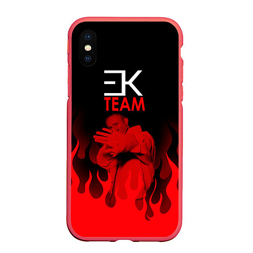 Чехол iPhone XS Max матовый ЕГОР КРИД / 3D-Красный – фото 1