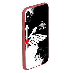 Чехол iPhone XS Max матовый Войска связи, цвет: 3D-красный — фото 2