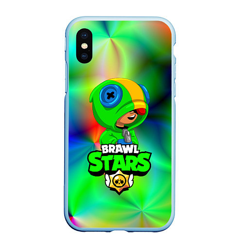 Чехол iPhone XS Max матовый BRAWL STARS / 3D-Голубой – фото 1