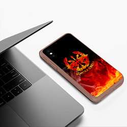 Чехол iPhone XS Max матовый Войска связи, цвет: 3D-коричневый — фото 2