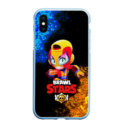 Чехол iPhone XS Max матовый Brawl Stars MAX, цвет: 3D-голубой