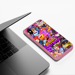 Чехол iPhone XS Max матовый BRAWL STARS SANDY, цвет: 3D-малиновый — фото 2