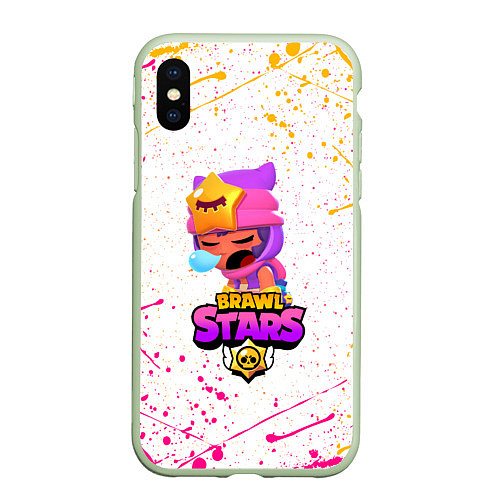 Чехол iPhone XS Max матовый BRAWL STARS SANDY / 3D-Салатовый – фото 1