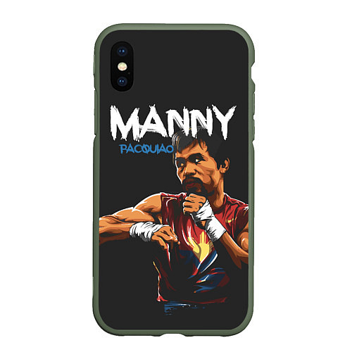 Чехол iPhone XS Max матовый Manny / 3D-Темно-зеленый – фото 1