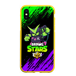 Чехол iPhone XS Max матовый BRAWL STARS VIRUS 8-BIT, цвет: 3D-желтый