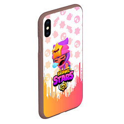 Чехол iPhone XS Max матовый BRAWL STARS SANDY, цвет: 3D-коричневый — фото 2