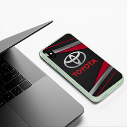 Чехол iPhone XS Max матовый TOYOTA, цвет: 3D-салатовый — фото 2