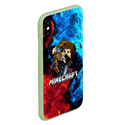 Чехол iPhone XS Max матовый Minecraft Майнкрафт, цвет: 3D-салатовый — фото 2