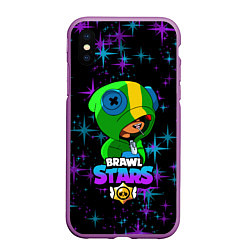 Чехол iPhone XS Max матовый Brawl Stars LEON