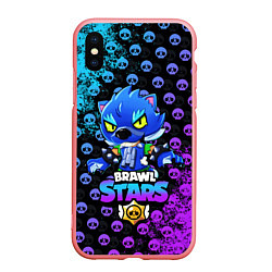 Чехол iPhone XS Max матовый Brawl Stars LEON