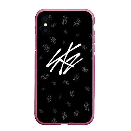 Чехол iPhone XS Max матовый Stray Kids / 3D-Малиновый – фото 1