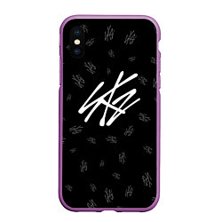 Чехол iPhone XS Max матовый Stray Kids, цвет: 3D-фиолетовый