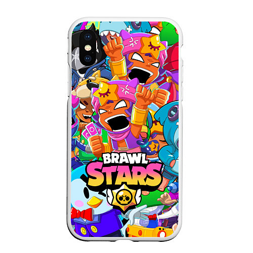 Чехол iPhone XS Max матовый BRAWL STARS SANDY / 3D-Белый – фото 1