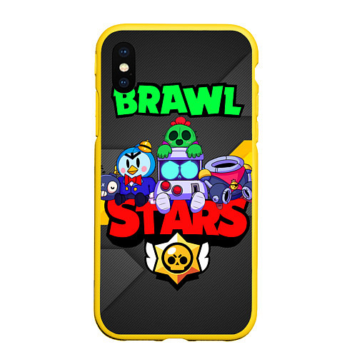 Чехол iPhone XS Max матовый BRAWL STARS 2020 / 3D-Желтый – фото 1