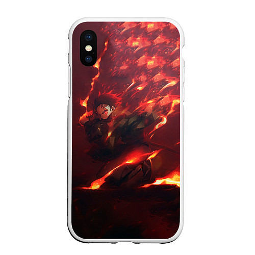 Чехол iPhone XS Max матовый Танджиро Камадо / 3D-Белый – фото 1