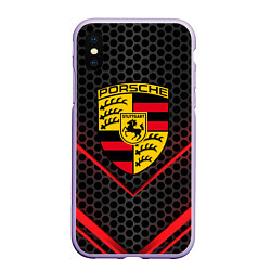 Чехол iPhone XS Max матовый PORSCHE, цвет: 3D-светло-сиреневый