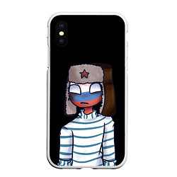 Чехол iPhone XS Max матовый CountryHumans - Россия, цвет: 3D-белый