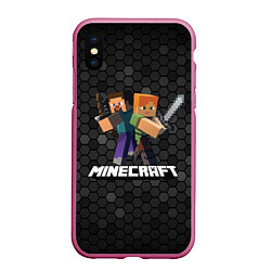 Чехол iPhone XS Max матовый Minecraft Майнкрафт