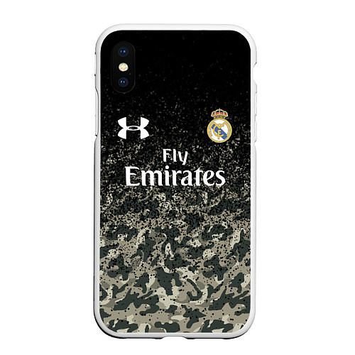 Чехол iPhone XS Max матовый Real Madrid / 3D-Белый – фото 1