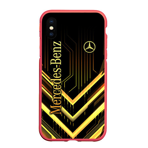 Чехол iPhone XS Max матовый Mercedes-Benz / 3D-Красный – фото 1