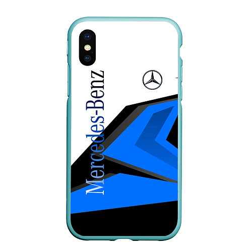 Чехол iPhone XS Max матовый Mercedes-Benz / 3D-Мятный – фото 1