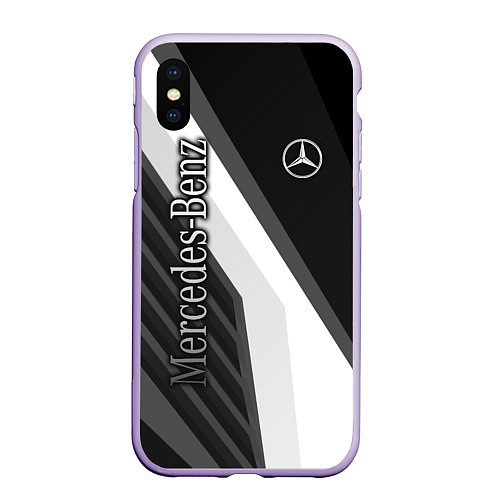 Чехол iPhone XS Max матовый Mercedes-Benz / 3D-Светло-сиреневый – фото 1