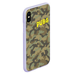 Чехол iPhone XS Max матовый PUBG лесной камуфляж, цвет: 3D-светло-сиреневый — фото 2