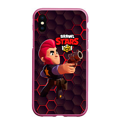 Чехол iPhone XS Max матовый Brawl Stars Colt Кольт