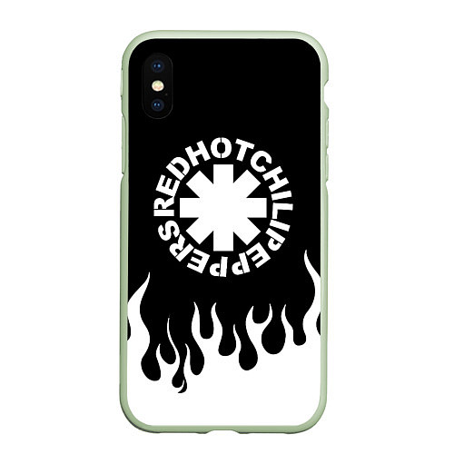 Чехол iPhone XS Max матовый Red Hot Chili Peppers / 3D-Салатовый – фото 1