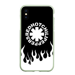 Чехол iPhone XS Max матовый Red Hot Chili Peppers, цвет: 3D-салатовый