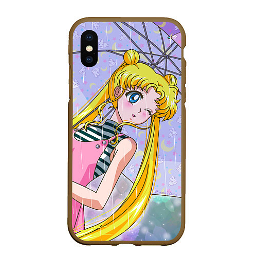 Чехол iPhone XS Max матовый Sailor Moon / 3D-Коричневый – фото 1