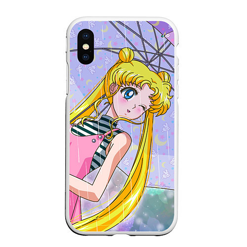 Чехол iPhone XS Max матовый Sailor Moon / 3D-Белый – фото 1