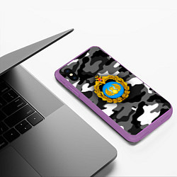 Чехол iPhone XS Max матовый ВДВ, цвет: 3D-фиолетовый — фото 2