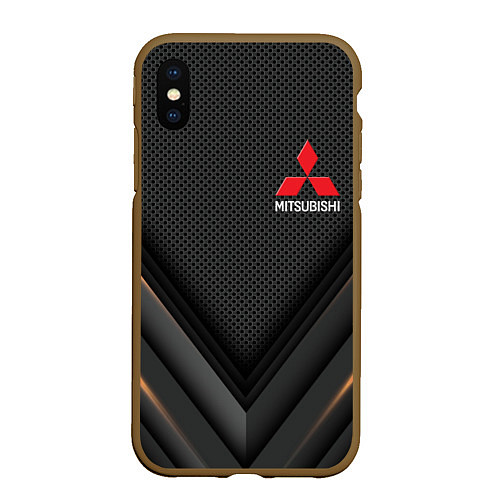 Чехол iPhone XS Max матовый MITSUBISHI / 3D-Коричневый – фото 1