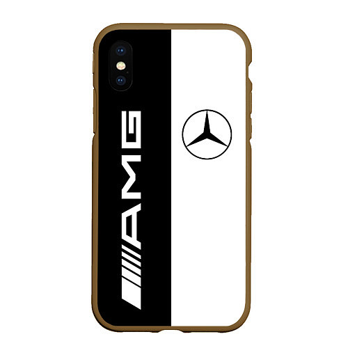 Чехол iPhone XS Max матовый MERCEDES AMG / 3D-Коричневый – фото 1