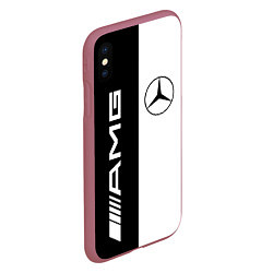 Чехол iPhone XS Max матовый MERCEDES AMG, цвет: 3D-малиновый — фото 2