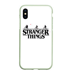 Чехол iPhone XS Max матовый STRANGER THINGS, цвет: 3D-салатовый