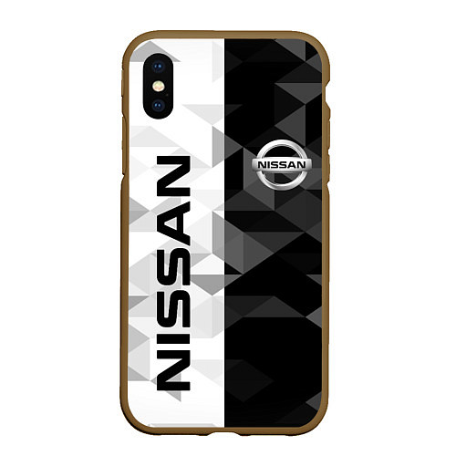 Чехол iPhone XS Max матовый NISSAN / 3D-Коричневый – фото 1