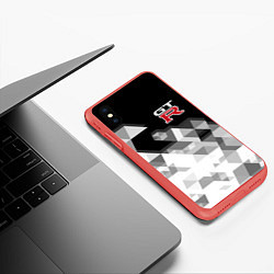 Чехол iPhone XS Max матовый NISSAN GTR, цвет: 3D-красный — фото 2